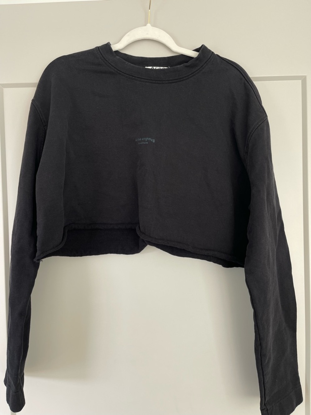 Acne Studios Black Cropped Sweatshirt